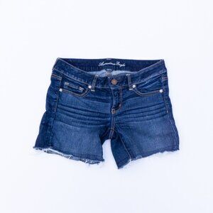 American Eagle Jean Shorts 10 Dark Wash Cotton Denim Y2K